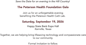 The image appears to be a promotional flyer for an event hosted by The Peterson Health Foundation, i.